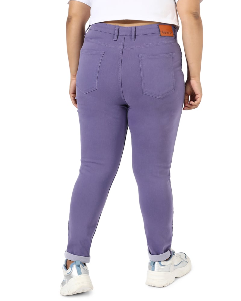 Plus size online purple jeans